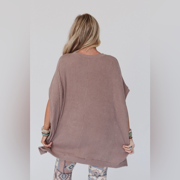 NWOT Three Bird Nest The Nest Moon Glow Texture Knit Top - Small, Acorn - Picture 6 of 15